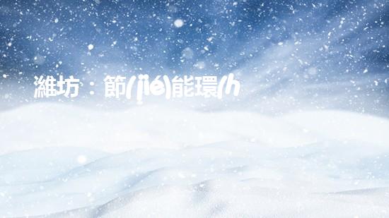 濰坊：節(jié)能環(huán)保與稅收雙贏